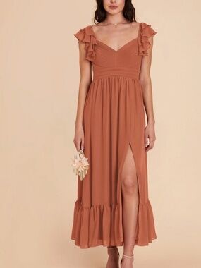 Birdy Grey Michelle Dress Chiffon Terracotta Small